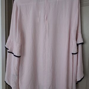 LOFT Pink Blouse with Black Accents